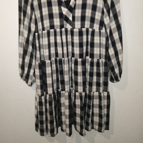ANTHRO' MAEVE Amber Plaid Tiered Tunic Dress - Picture 4 of 9